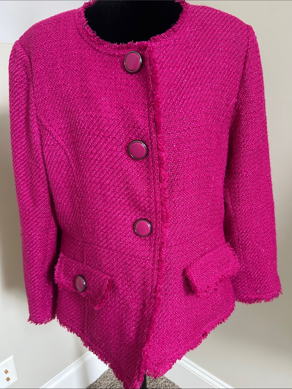 Joan Rivers Fuchsia Bouclé Jacket